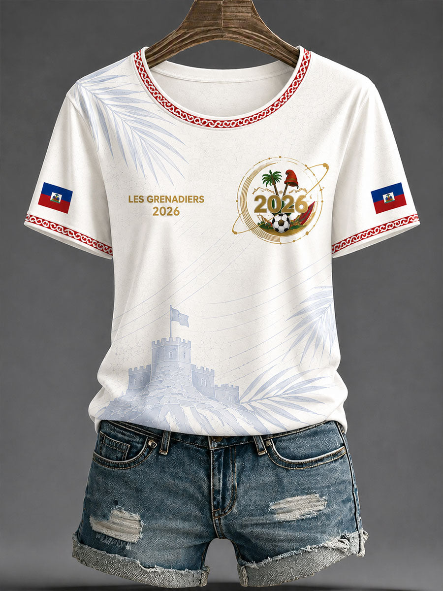 Women's 2026 Haiti Football Casual T-shirt gracestitchs