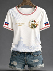 Women's 2026 Haiti Football Casual T-shirt gracestitchs