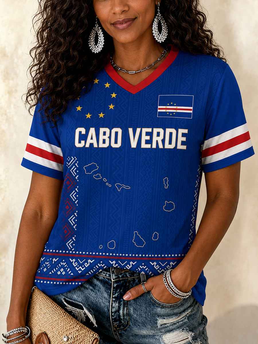 Women's Gift For Football Fans Print Casual V-Neck Tee