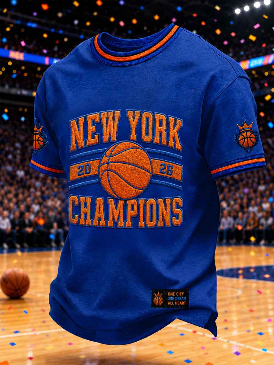 Men's Classic Basketball Fan Graphic Print Short Sleeve T-shirt
