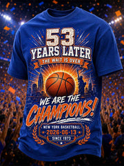 Men's New York Basketball Champions Celebration Print Casual Tee