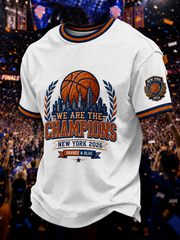 Men's New York Basketball Champions Celebration Print Casual Tee gracestitchs