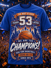 Men's New York Basketball Champions Celebration Print Casual Tee