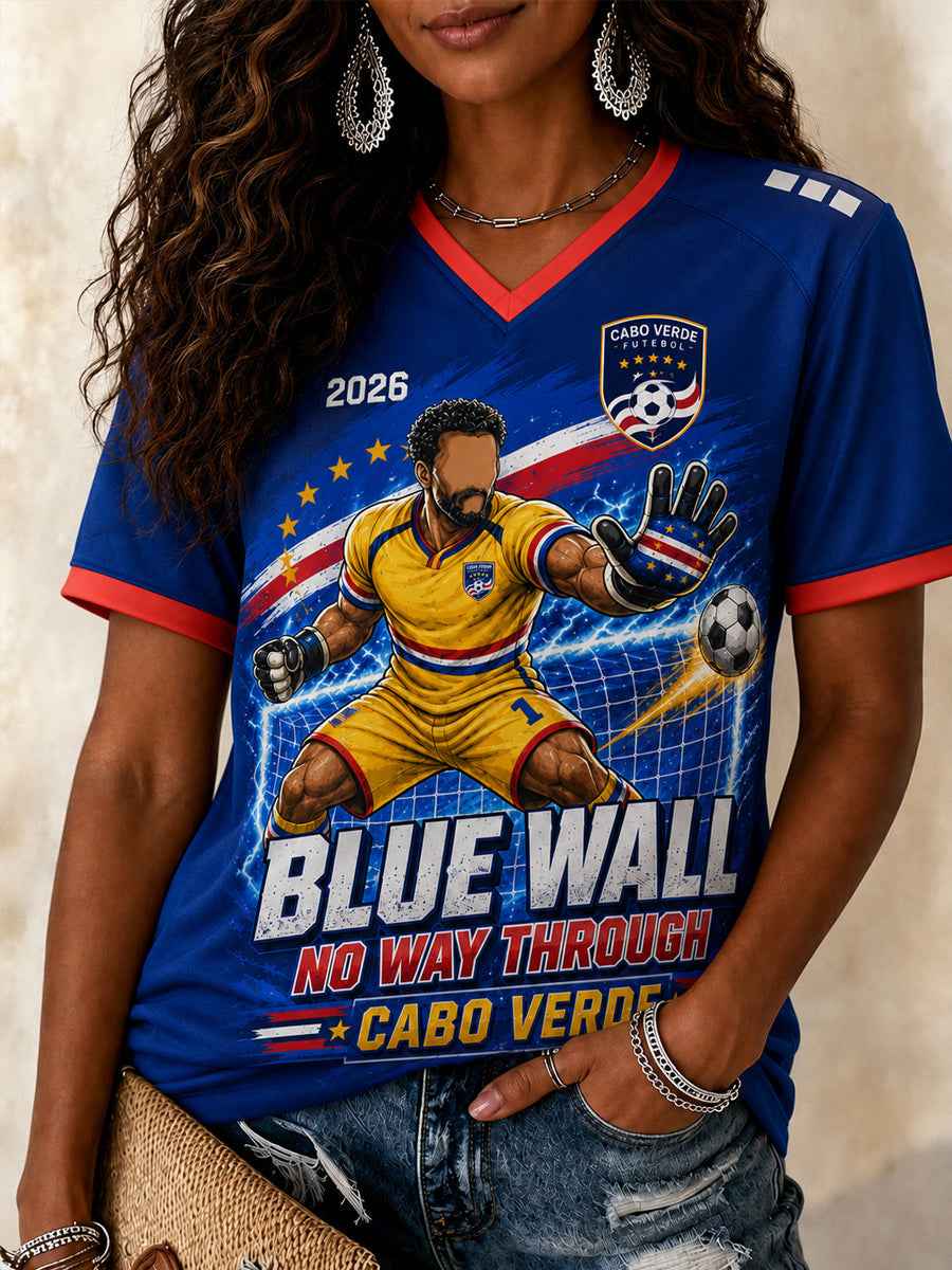 Women's Gift For Football Fans Print Casual V-Neck Tee