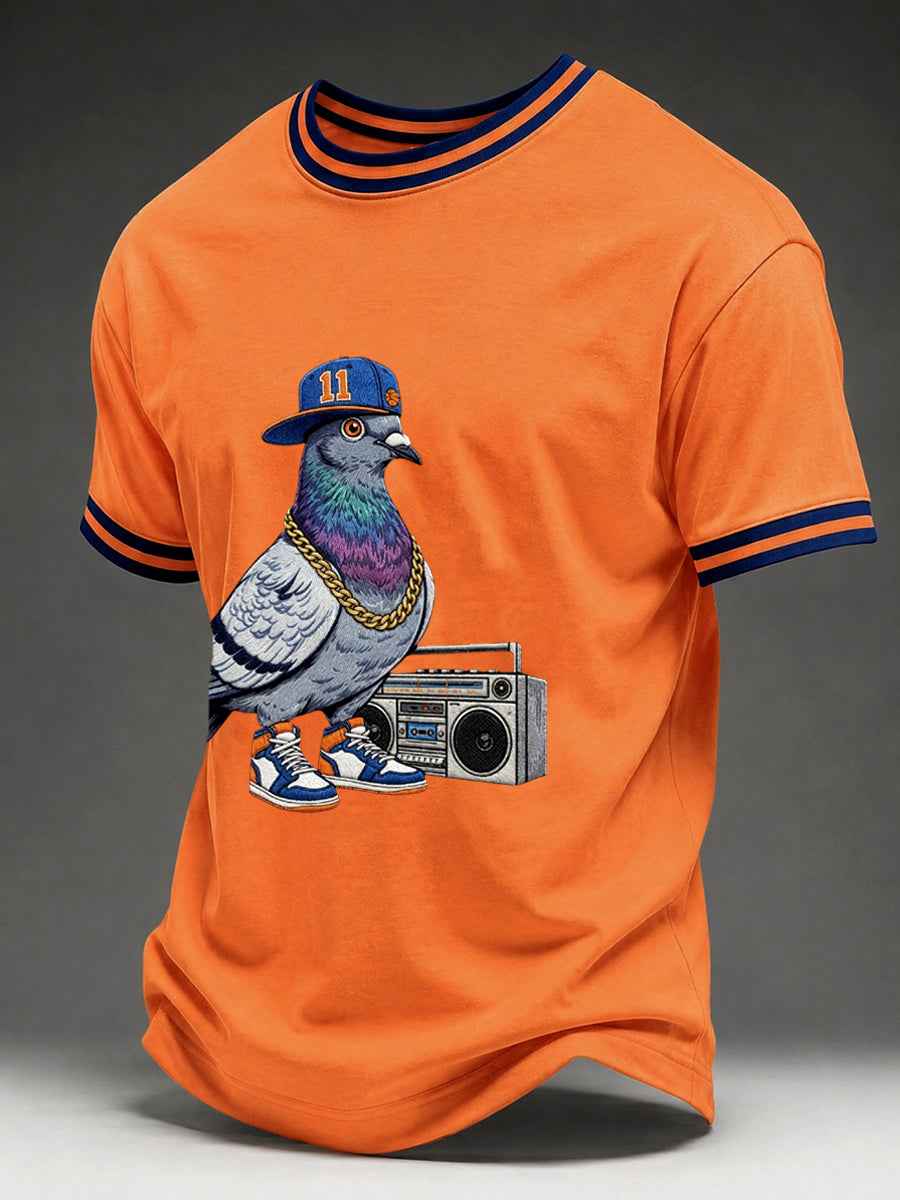 Men's Basketball Pigeon Print T-shirt