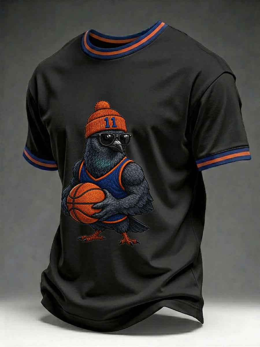 Men's Basketball Pigeon Print T-shirt