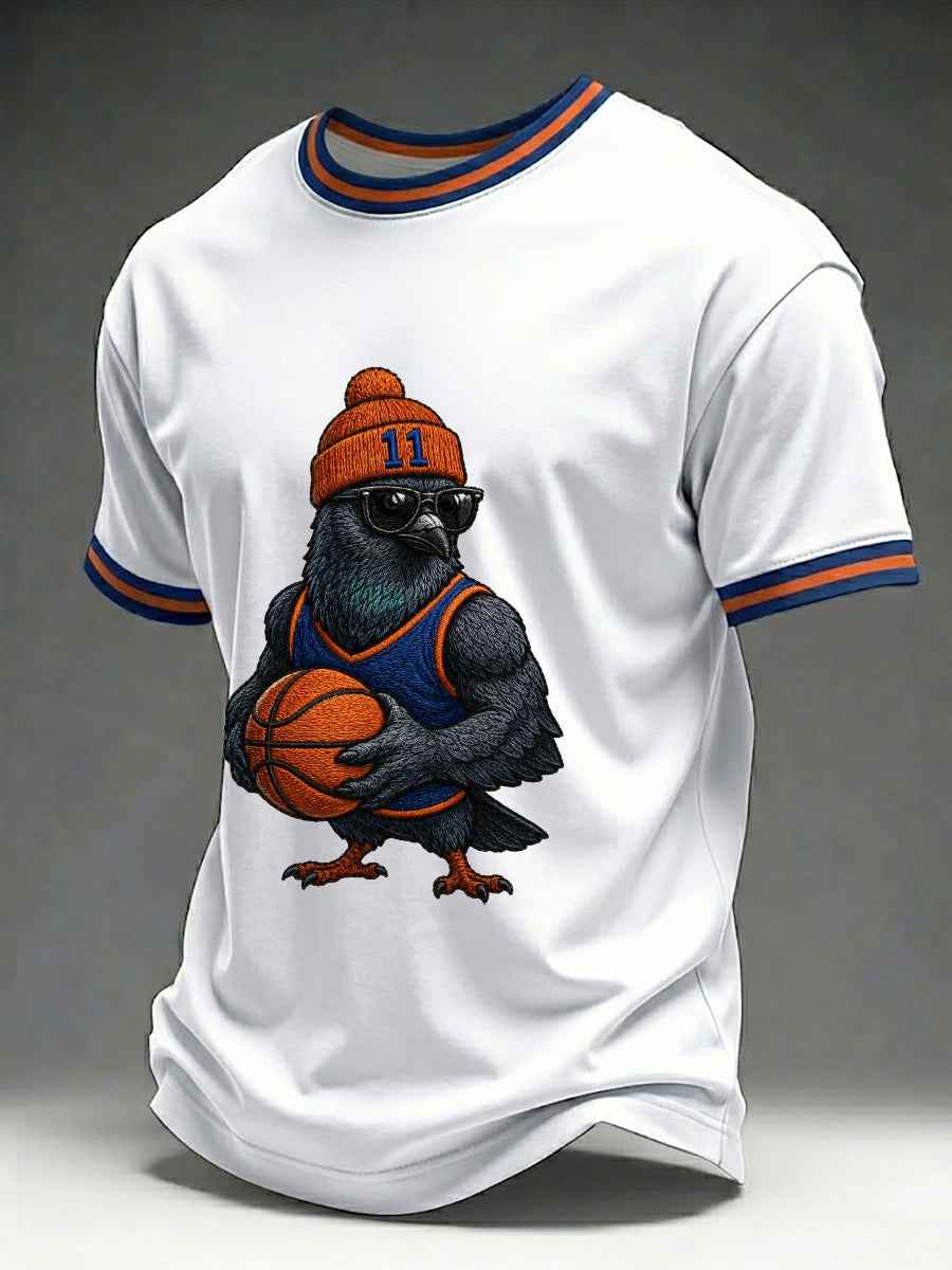 Men's Basketball Pigeon Print T-shirt