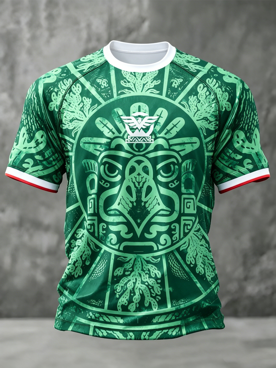 Men's Mexico Football Printed short sleeve t-shirt gracestitchs