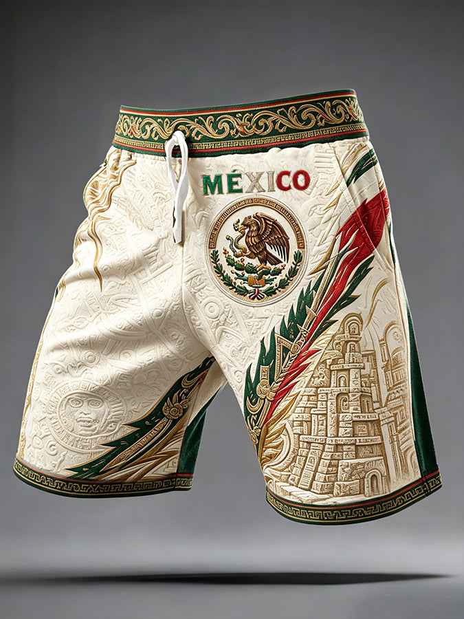 Men's Mexico Football Lover Art Printed Shorts