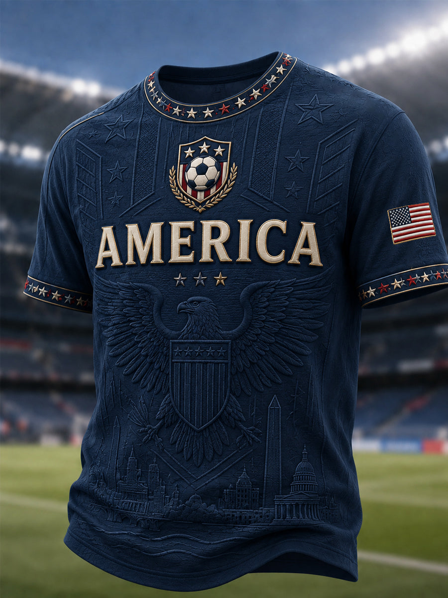 Men's Gift For Soccer Fans Print Casual Tee gracestitchs
