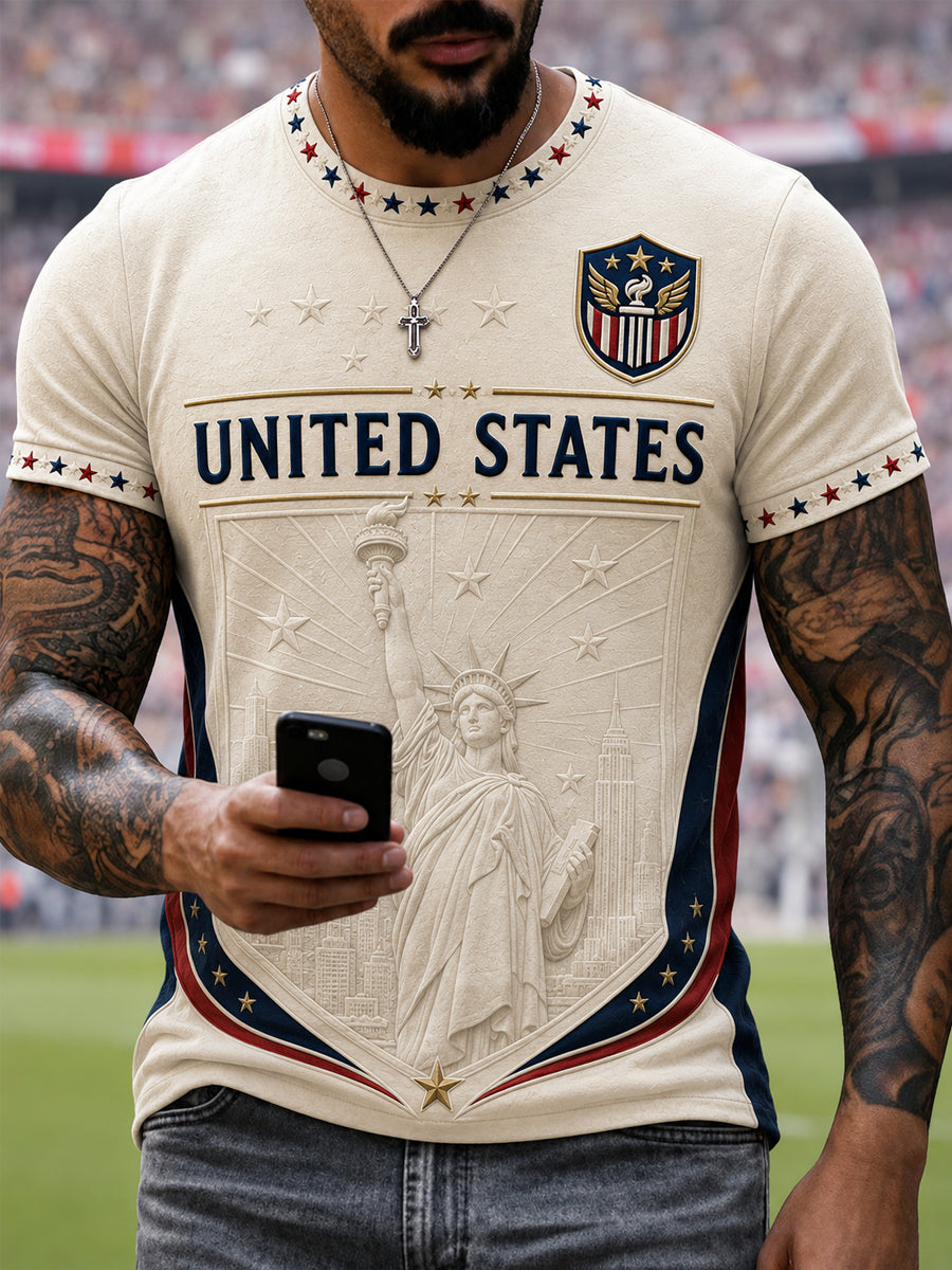 Men's Gift For Soccer Fans Print Casual Tee gracestitchs