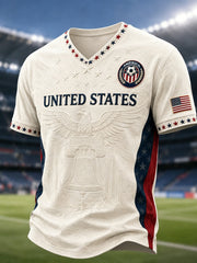 Men's Gift For Soccer Fans Print Casual V-Neck Tee gracestitchs