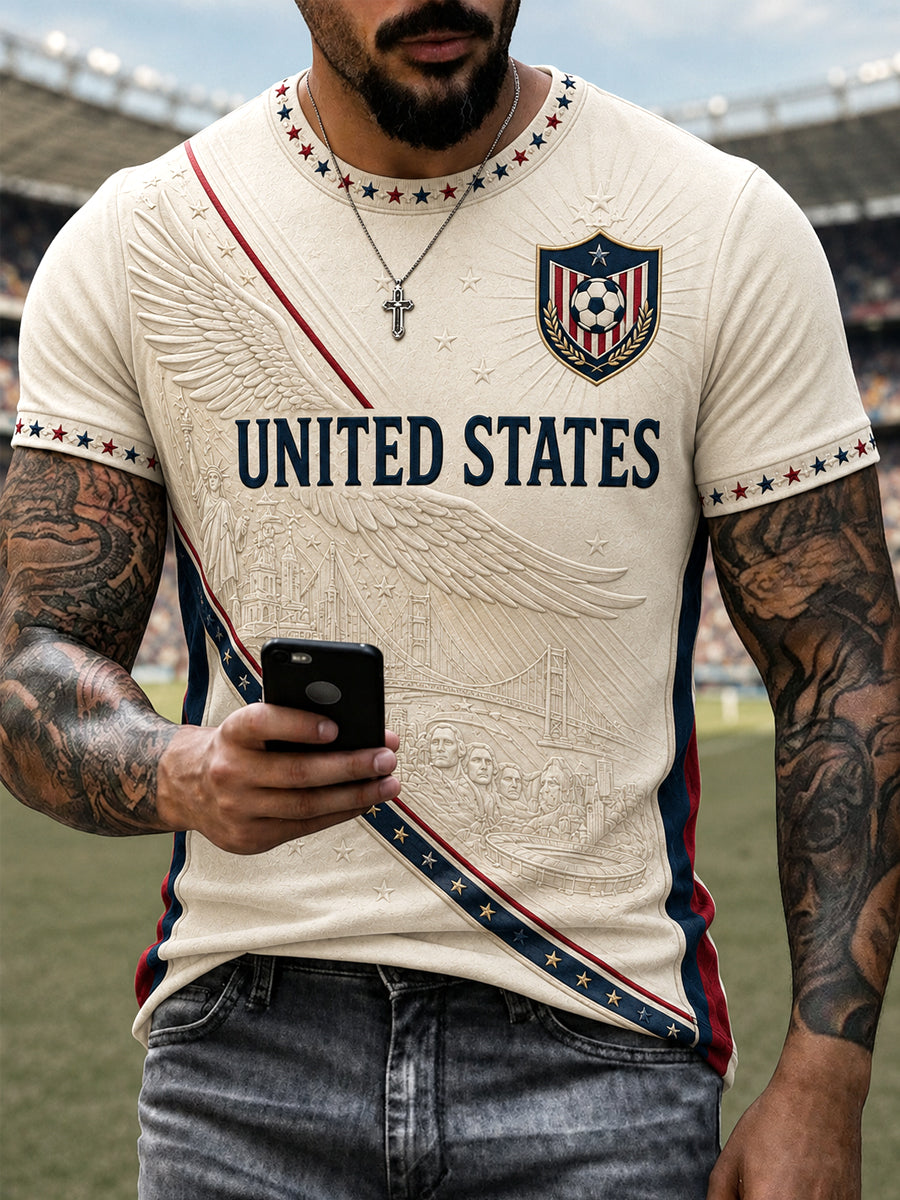 Men's Gift For Soccer Fans Print Casual Tee gracestitchs