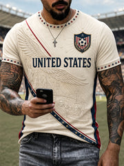 Men's Gift For Soccer Fans Print Casual Tee gracestitchs