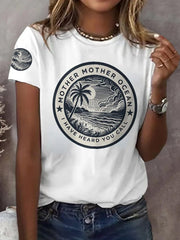 Women's Mother Mother Ocean I Have Heard You Call Print Casual Tee gracestitchs