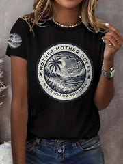Women's Mother Mother Ocean I Have Heard You Call Print Casual Tee gracestitchs
