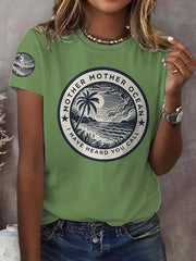 Women's Mother Mother Ocean I Have Heard You Call Print Casual Tee gracestitchs