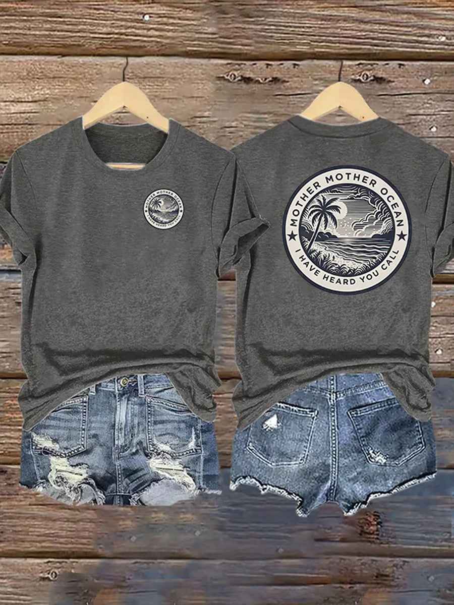 Women's Mother Mother Ocean I Have Heard You Call Print Casual Tee