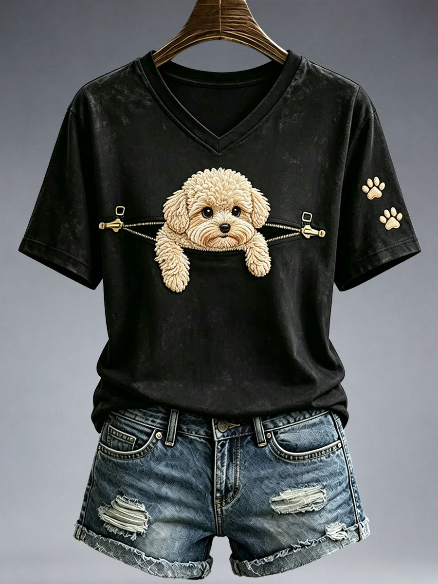 Women's Lovely Poodle T-Shirt gracestitchs