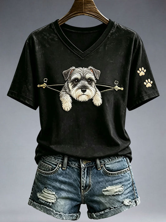 Women's Lovely Schnauzer T-Shirt gracestitchs