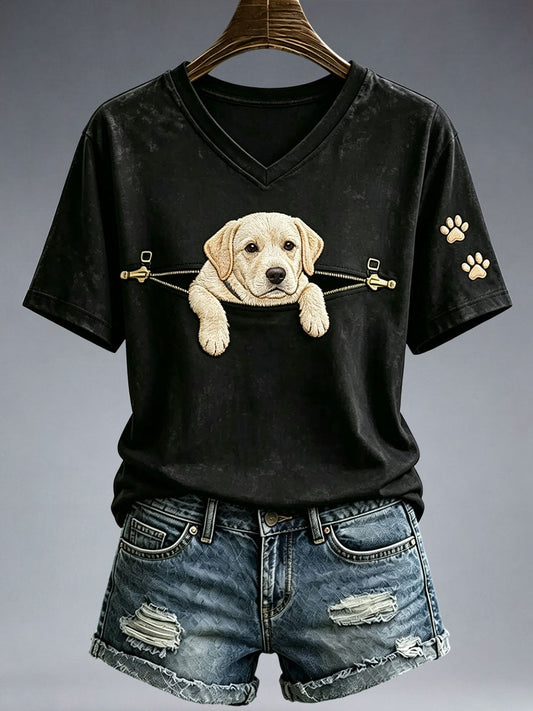 Women's Lovely Golden Retriever T-Shirt gracestitchs