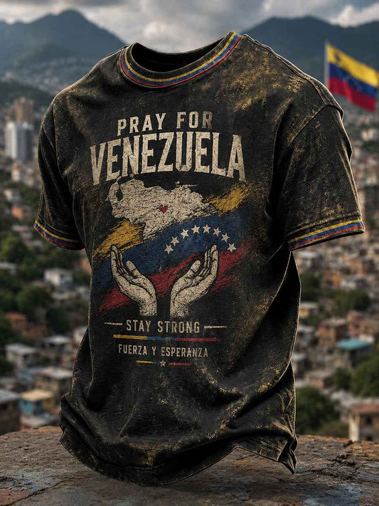 Men's Pray For Venezuela Print T-shirt