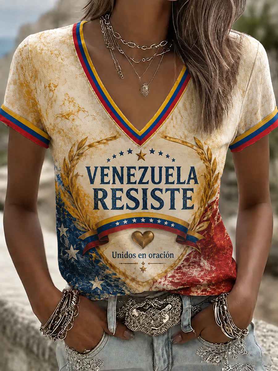 Women's Pray For Venezuela Print T-shirt