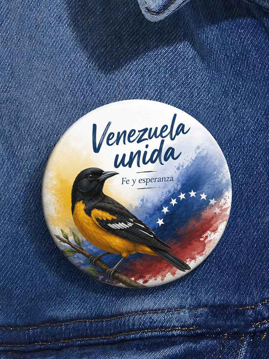 Unisex Pray For Venezuela Print Brooch
