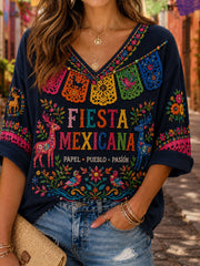 Women's Guelaguetza Mexico Lele Doll Art Printed T-shirt gracestitchs