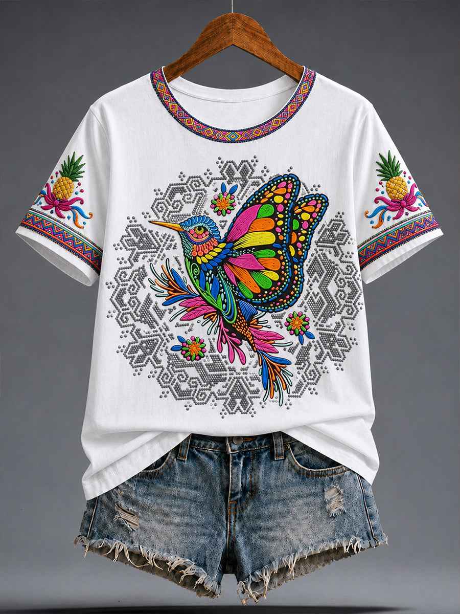 Women's Guelaguetza Mexico Art Printed T-shirt
