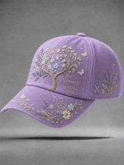 Alzheimer's Theme "Every Membery Matters" Floral Print Casual Unisex  Hat