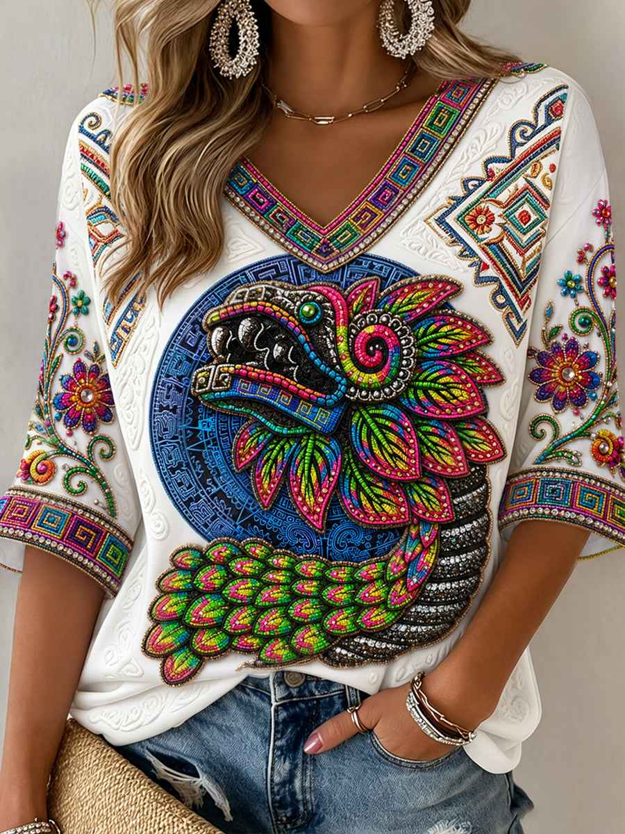 Women's Mexico Guelaguetza Lele Doll Art Printed T-shirt