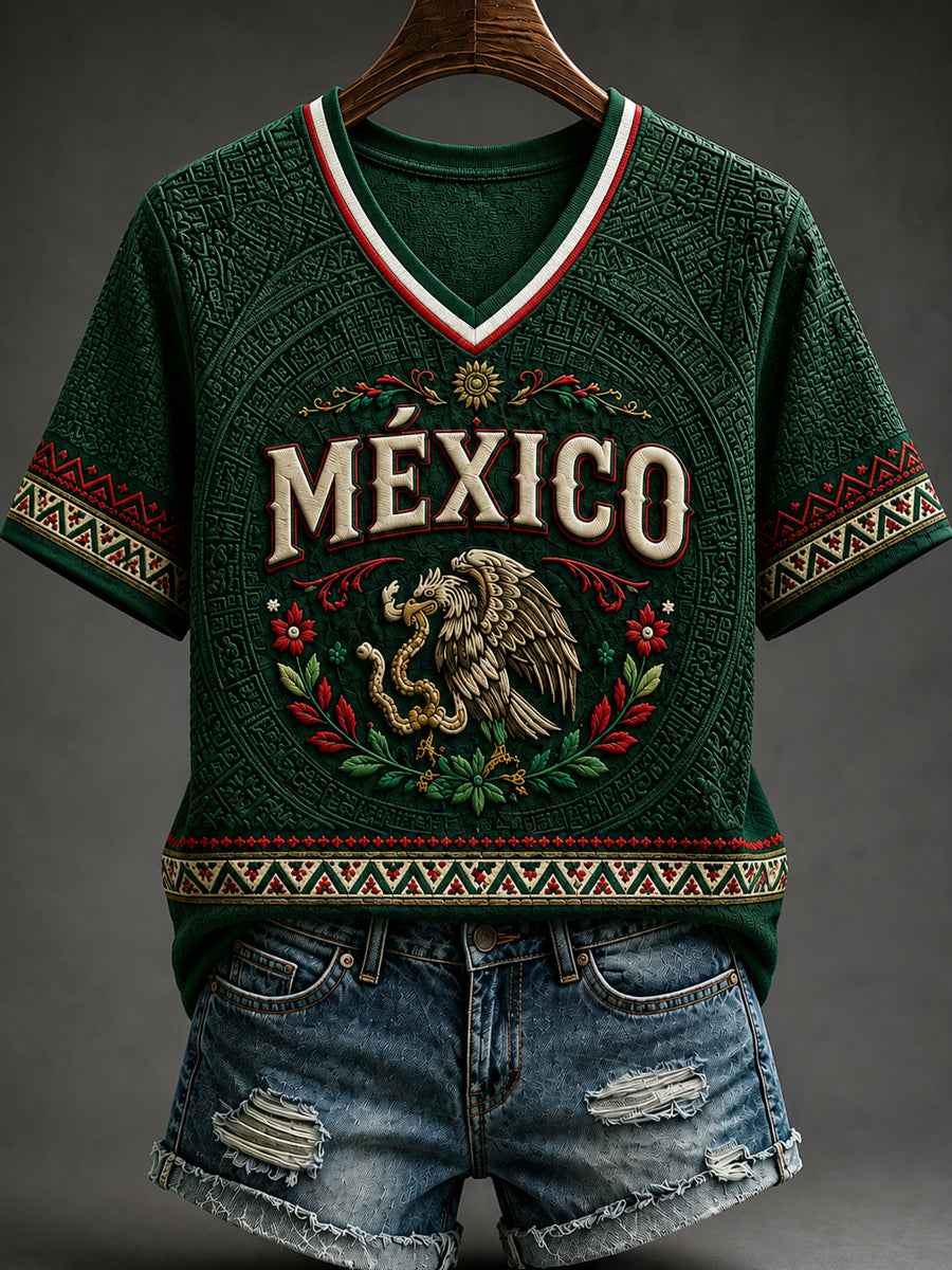 Women's Mexico Football Lover Art Short Sleeve T-shirt