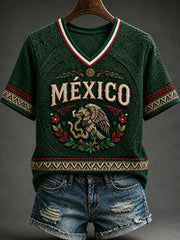 Women's Mexico Football Lover Art Short Sleeve T-shirt
