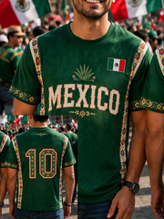 Men's Mexico Pride Art Printed short sleeves t-shirt gracestitchs