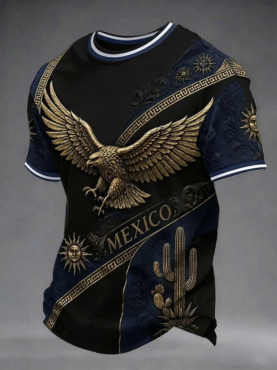 Men's Mexico Pride Art Printed short sleeves t-shirt gracestitchs