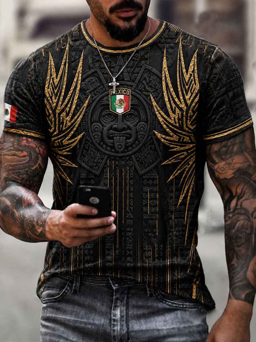 Men's Mexico Football Lover Art Short Sleeve T-shirt