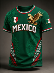 Men's Mexico Pride Art Printed short sleeves t-shirt gracestitchs