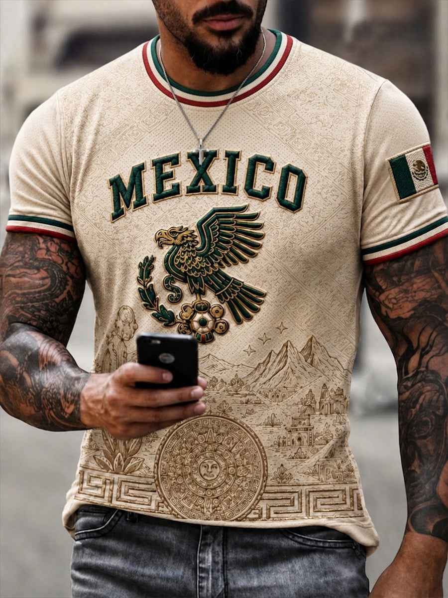 Men's  Mexico Football Lover Art  Short Sleeve T-shirt