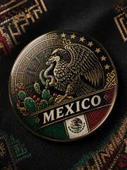 Unisex Mexico Pride Art Printed Brooch gracestitchs