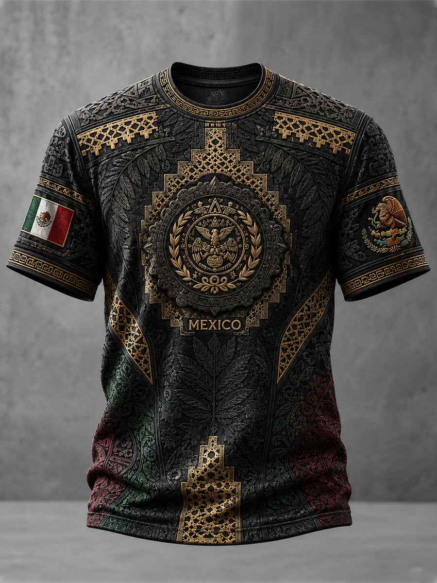 Men's Mexico Football Lover Papel Picado Art Printed T-shirt