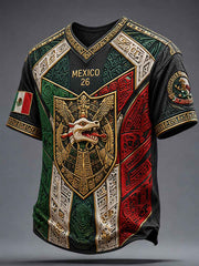 Men's Mexico Football Lover Papel Picado Art Printed T-shirt