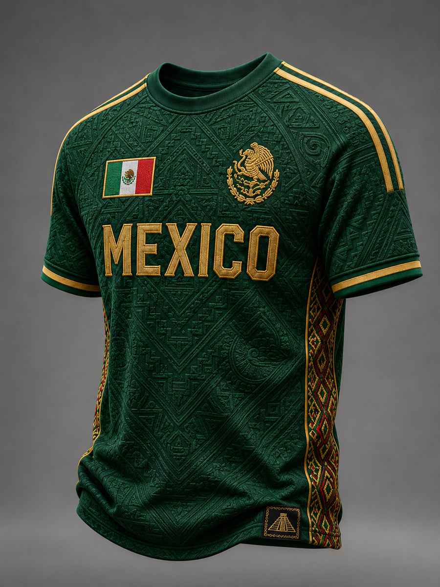 Men's Mexico Football Lover Art Short Sleeve O-neck T-shirt