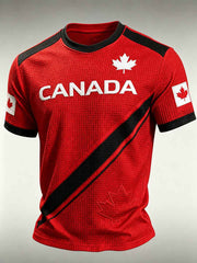 Men's Canada Print Casual Waffle Tee