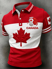 Men's Canada Print Casual Polo gracestitchs