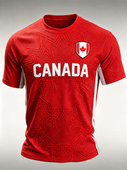 Men's Canada Print Casual Waffle Tee gracestitchs