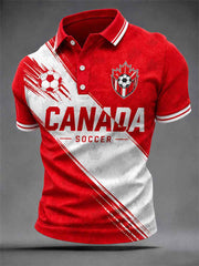 Men's Canada Soccer Graphic Print Casual Polo