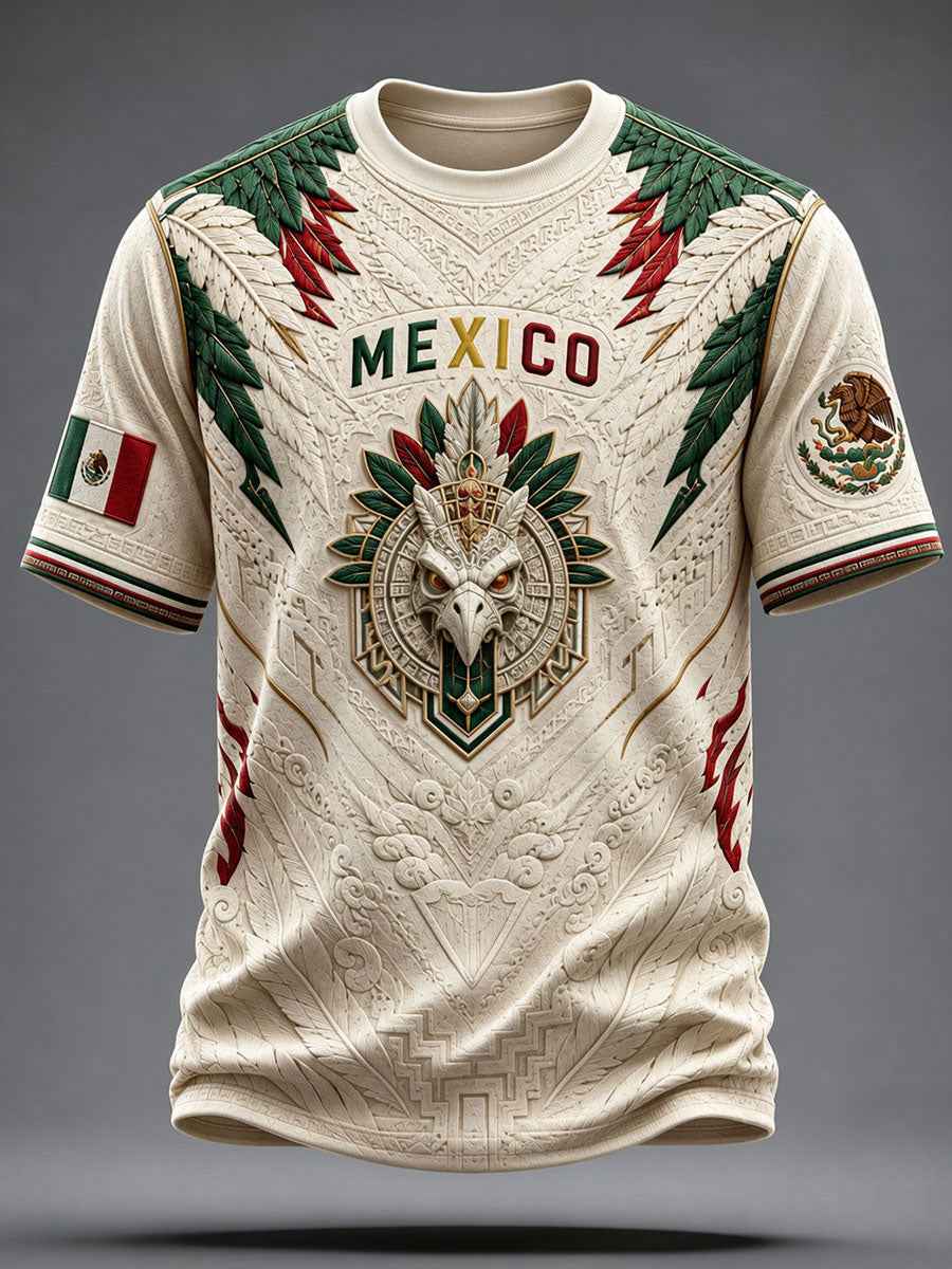 Men's Mexico Football Lover Alebrije Art Printed T-shirt