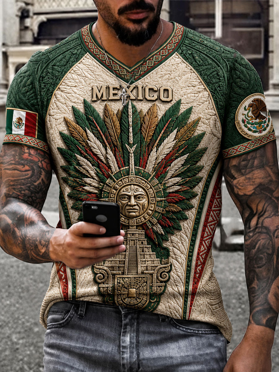 Men's Mexico Football Lover Alebrije Art Printed T-shirt gracestitchs