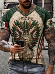 Men's Mexico Football Lover Alebrije Art Printed T-shirt gracestitchs